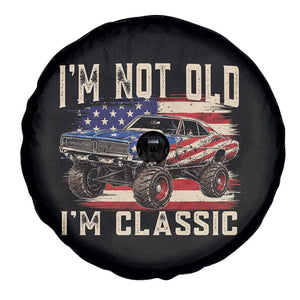 I'm Not Old I'm Classic Spare Tire Cover Vintage Car American Flag 4th of July