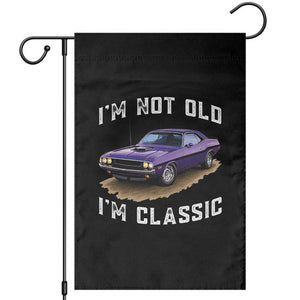 I'm Not Old I'm Classic Garden Flag Vintage 1970 Purple Classic Muscle Car