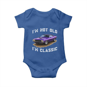 I'm Not Old I'm Classic Baby Onesie Vintage 1970 Purple Classic Muscle Car