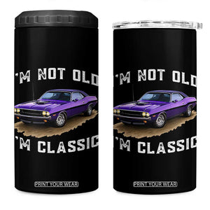 I'm Not Old I'm Classic 4 in 1 Can Cooler Tumbler Vintage 1970 Purple Classic Muscle Car