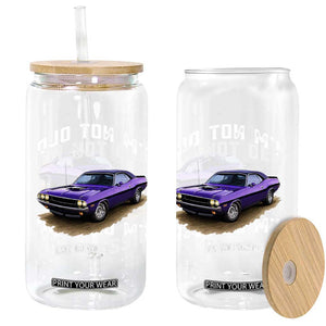 I'm Not Old I'm Classic Glass Can Vintage 1970 Purple Classic Muscle Car