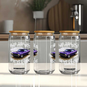 I'm Not Old I'm Classic Glass Can Vintage 1970 Purple Classic Muscle Car
