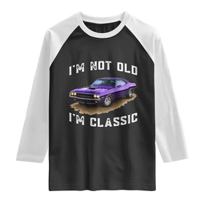 I'm Not Old I'm Classic Raglan Shirt Vintage 1970 Purple Classic Muscle Car