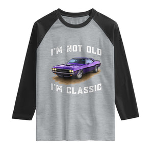 I'm Not Old I'm Classic Raglan Shirt Vintage 1970 Purple Classic Muscle Car