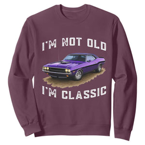 I'm Not Old I'm Classic Sweatshirt Vintage 1970 Purple Classic Muscle Car