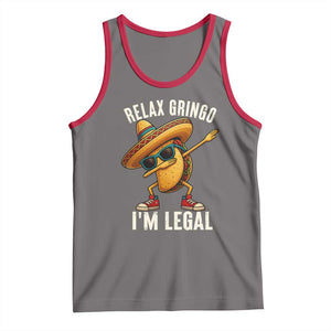 Relax Ringo I'm Legal Tank Top Funny Mexican Taco Lover TS14 Deep Heather Red Print Your Wear