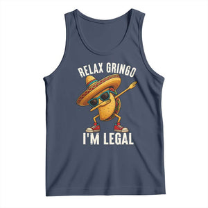 Relax Ringo I'm Legal Tank Top Funny Mexican Taco Lover TS14 Navy Print Your Wear
