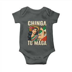 Chinga Tu Maga Protest Baby Onesie Funny Mexican Women TS14 Dark Heather Print Your Wear