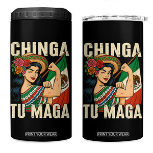 Chinga Tu Maga Protest 4 in 1 Can Cooler Tumbler Funny Mexican Women TS14 One Size: 16 oz Black Print Your Wear