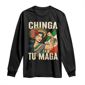 Chinga Tu Maga Protest Long Sleeve Shirt Funny Mexican Women TS14 Black Print Your Wear