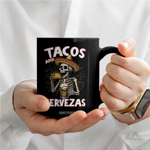 Tacos and Cervezas Coffee Mug Funny Skeleton Drinking Beer Lovers TS14 Print Your Wear