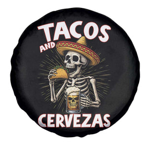 Tacos and Cervezas Spare Tire Cover Funny Skeleton Drinking Beer Lovers TS14 Print Your Wear