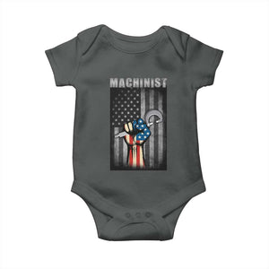 Machinist Patriotic US Flag Baby Onesie TS14 Dark Heather Print Your Wear