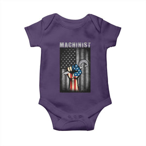 Machinist Patriotic US Flag Baby Onesie TS14 Purple Print Your Wear