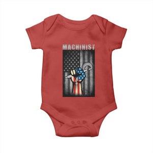Machinist Patriotic US Flag Baby Onesie TS14 Red Print Your Wear
