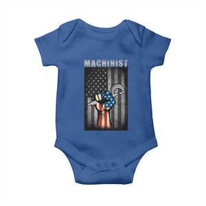 Machinist Patriotic US Flag Baby Onesie TS14 Royal Blue Print Your Wear