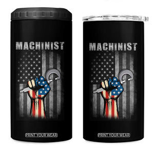 Machinist Patriotic US Flag 4 in 1 Can Cooler Tumbler TS14 One Size: 16 oz Black Print Your Wear