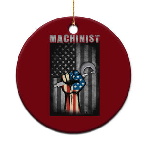 Machinist Patriotic US Flag Ceramic Ornament TS14 1pc Red Print Your Wear