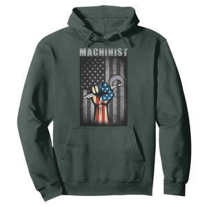 Machinist Patriotic US Flag Hoodie TS14 Dark Forest Green Print Your Wear