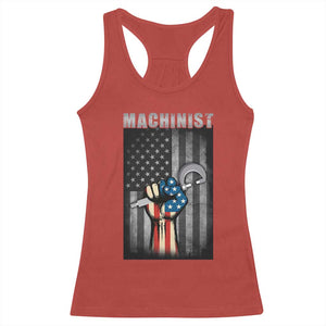 Machinist Patriotic US Flag Racerback Tank Top TS14 Red Print Your Wear