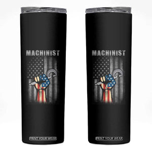 Machinist Patriotic US Flag Skinny Tumbler TS14 Black Print Your Wear