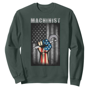 Machinist Patriotic US Flag Sweatshirt TS14 Dark Forest Green Print Your Wear