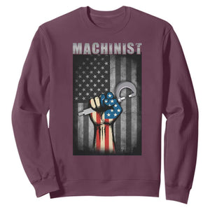 Machinist Patriotic US Flag Sweatshirt TS14 Maroon Print Your Wear