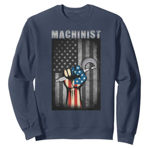Machinist Patriotic US Flag Sweatshirt TS14 Navy Print Your Wear
