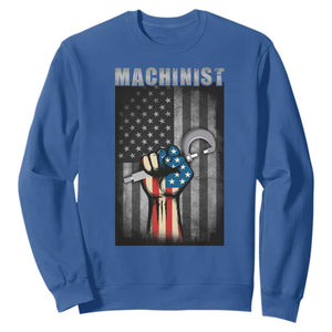 Machinist Patriotic US Flag Sweatshirt TS14 Royal Blue Print Your Wear