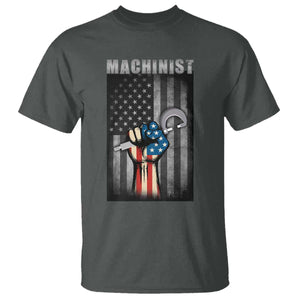 Machinist Patriotic US Flag T Shirt TS14 Dark Heather Print Your Wear