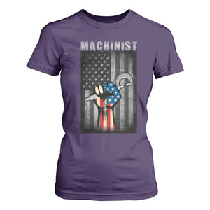 Machinist Patriotic US Flag T Shirt For Women TS14 Purple Print Your Wear