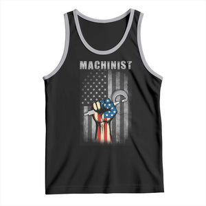 Machinist Patriotic US Flag Tank Top TS14 Black Athletic Heather Print Your Wear
