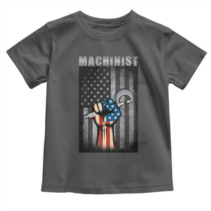 Machinist Patriotic US Flag Toddler T Shirt TS14 Dark Heather Print Your Wear
