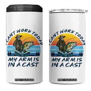Funny Skeleton Camo Fishing 4 in 1 Can Cooler Tumbler I Can Not Work Today My Arm Is In A Cast TS14 One Size: 16 oz White Print Your Wear