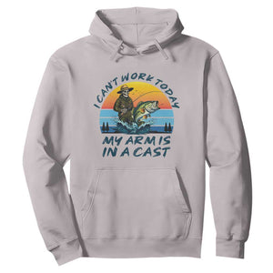 Funny Skeleton Camo Fishing Hoodie I Can Not Work Today My Arm Is In A Cast TS14 Ice Gray Print Your Wear