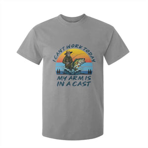 Funny Skeleton Camo Fishing T Shirt For Kid I Can Not Work Today My Arm Is In A Cast TS14 Sport Gray Print Your Wear