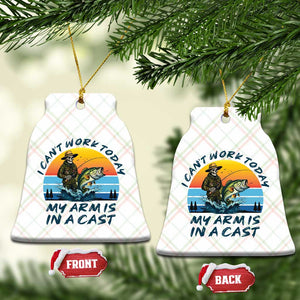 Funny Skeleton Camo Fishing Ceramic Ornament I Can Not Work Today My Arm Is In A Cast TS14 Print Your Wear