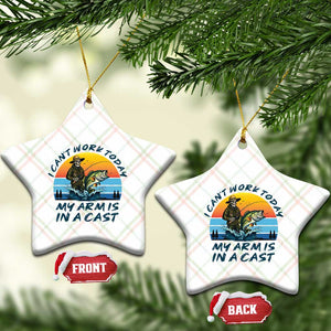 Funny Skeleton Camo Fishing Ceramic Ornament I Can Not Work Today My Arm Is In A Cast TS14 Print Your Wear