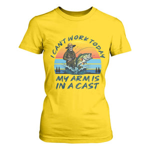 Funny Skeleton Camo Fishing T Shirt For Women I Can Not Work Today My Arm Is In A Cast TS14 Daisy Print Your Wear
