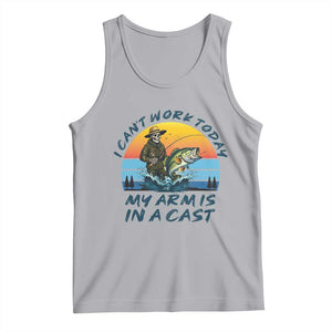 Funny Skeleton Camo Fishing Tank Top I Can Not Work Today My Arm Is In A Cast TS14 Athletic Heather Print Your Wear