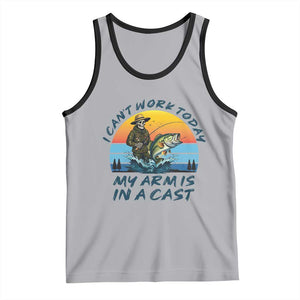 Funny Skeleton Camo Fishing Tank Top I Can Not Work Today My Arm Is In A Cast TS14 Athletic Heather Black Print Your Wear