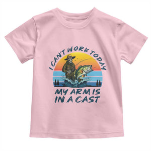 Funny Skeleton Camo Fishing Toddler T Shirt I Can Not Work Today My Arm Is In A Cast TS14 Light Pink Print Your Wear
