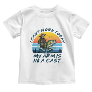 Funny Skeleton Camo Fishing Toddler T Shirt I Can Not Work Today My Arm Is In A Cast TS14 White Print Your Wear