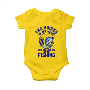 Funny Fisherman Baby Onesie The Voices In My Head Are Telling Me To Go Fishing TS14 Daisy Print Your Wear