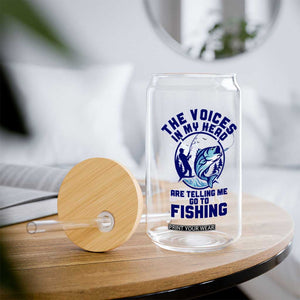 Funny Fisherman Glass Can The Voices In My Head Are Telling Me To Go Fishing TS14 Print Your Wear