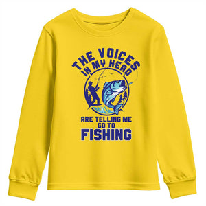 Funny Fisherman Youth Sweatshirt The Voices In My Head Are Telling Me To Go Fishing TS14 Daisy Print Your Wear