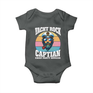 Yacht Rock Captain Baby Onesie Funny Boating Party Music TS14 Dark Heather Print Your Wear