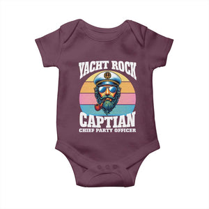 Yacht Rock Captain Baby Onesie Funny Boating Party Music TS14 Maroon Print Your Wear