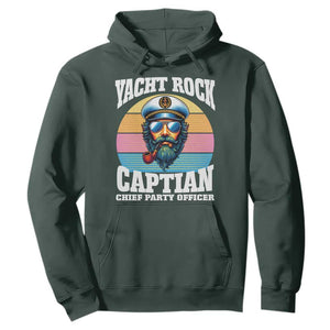Yacht Rock Captain Hoodie Funny Boating Party Music TS14 Dark Forest Green Print Your Wear