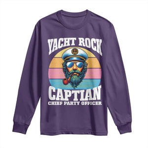 Yacht Rock Captain Long Sleeve Shirt Funny Boating Party Music TS14 Purple Print Your Wear